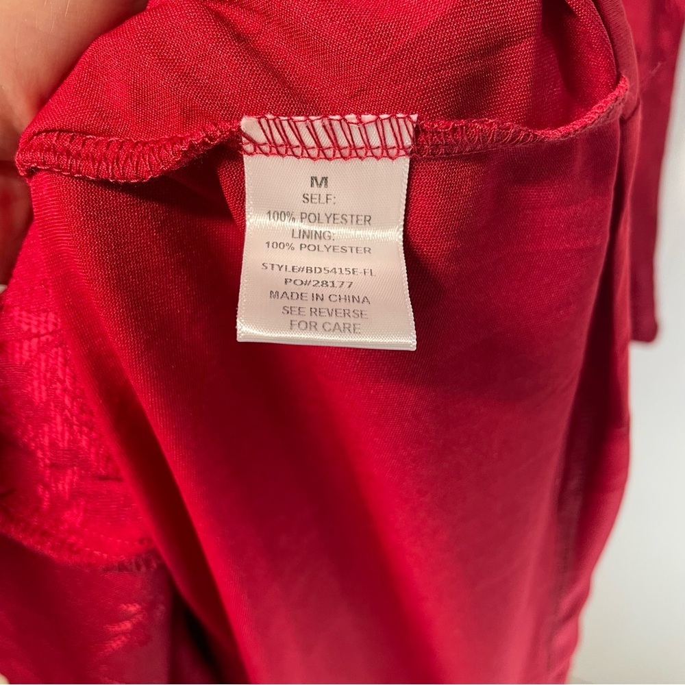 NWT Baltic Born Violetta Embossed Tiered Dress in deep Red​ - Picture 13 of 14